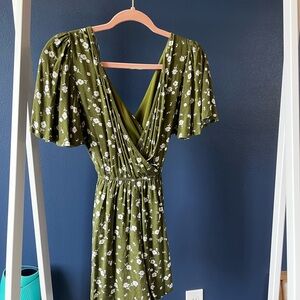 Francescas Green Floral Romper